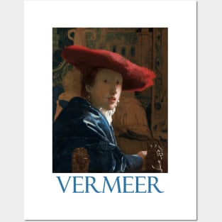 Girl with a Red Hat by Johannes Vermeer Posters and Art